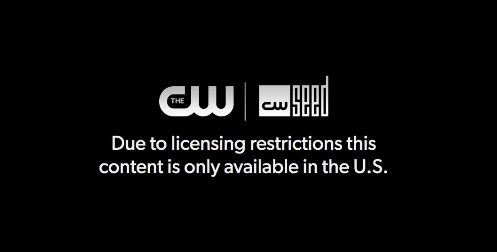 The CW geo-location error while streaming in Australia without a VPN