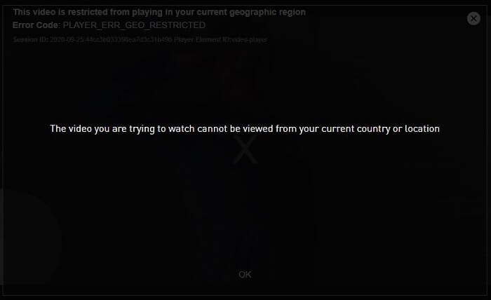 Showtime geo-location error while watching in Australia via VPN