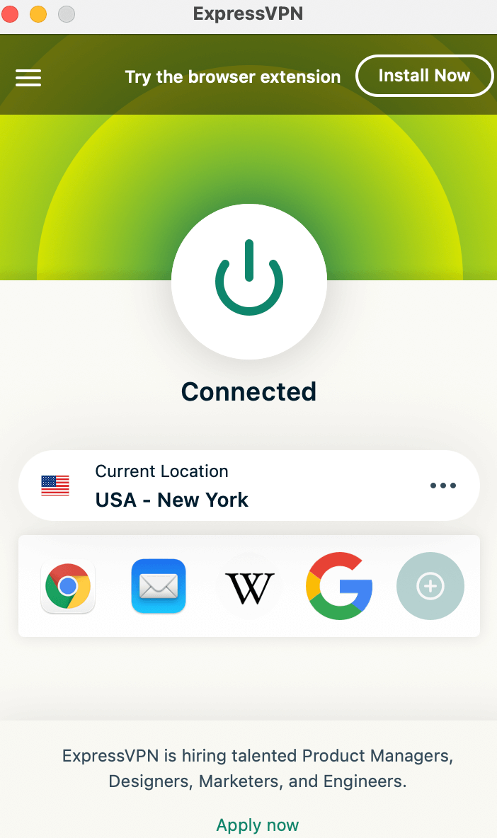 connect to the  USA server using VPN
