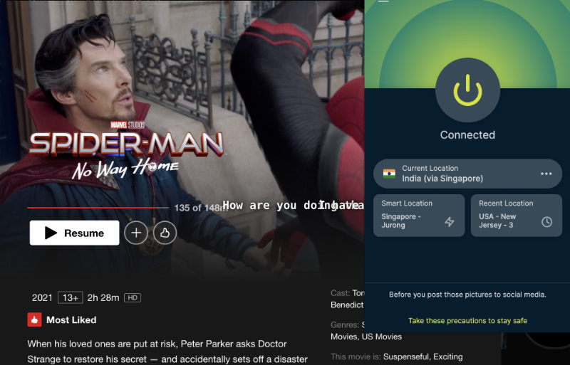 Watching Spider-Man No Way Home on Netflix in Australia